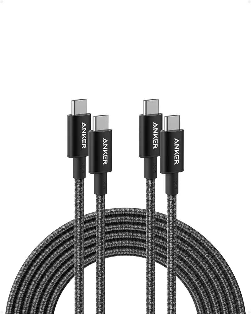 Anker 10-foot USB-C to USB-C charging cable, 2-pack